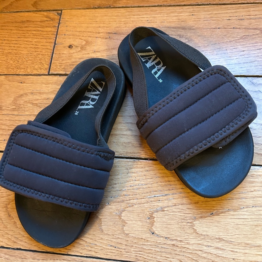 Zara Black Slide Sandals